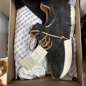 Suede Black Fringe Casual Sneaker